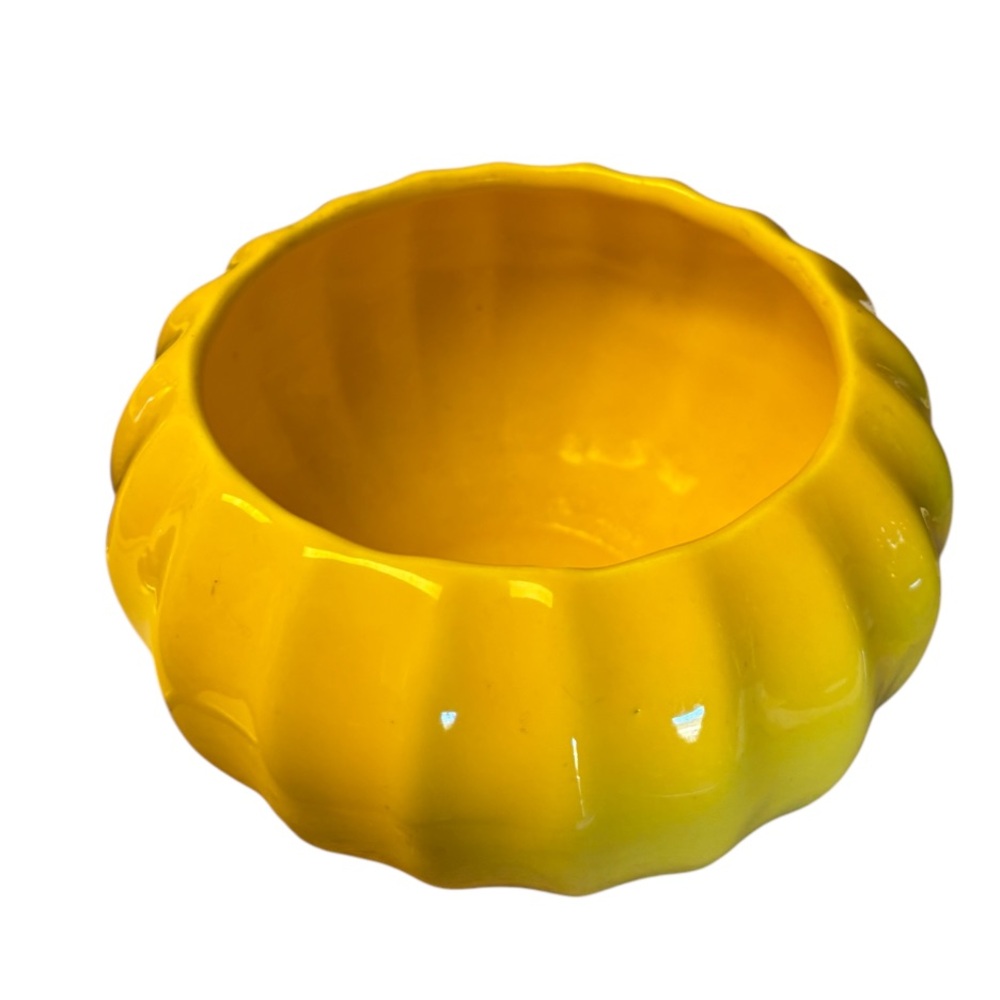 Bright Yellow Glazed Ceramic Planter. - Picture 3 of 6